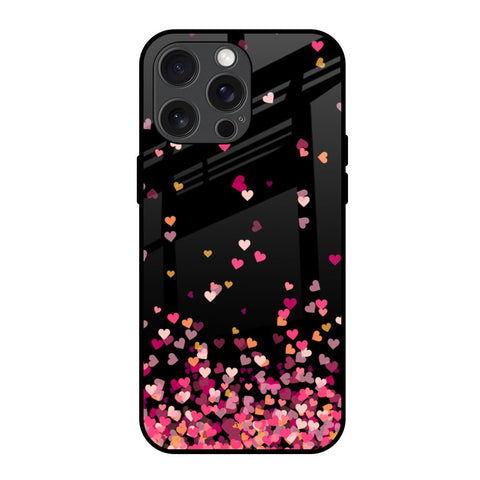 Heart Rain Fall Glossy Case For iPhone 15 Pro Max