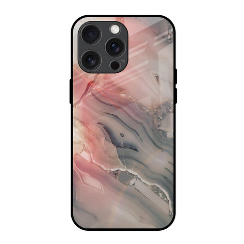 Pink And Grey Marble Glossy Case For iPhone 15 Pro Max