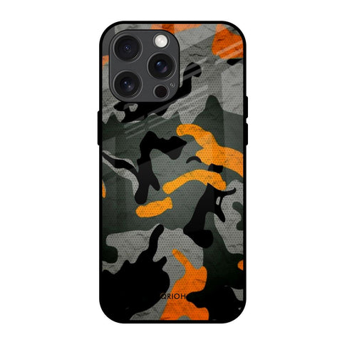 Camouflage Orange Glossy Case For iPhone 15 Pro Max