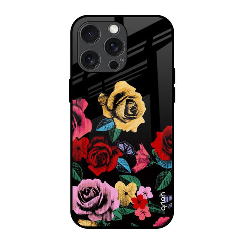 Floral Decorative Glossy Case For iPhone 15 Pro Max