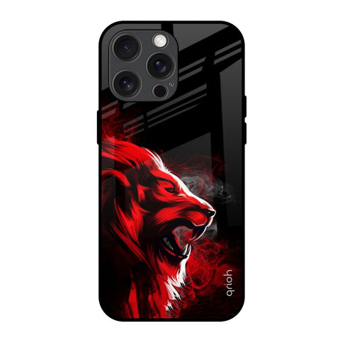 Red Angry Lion Glossy Case for iPhone 15 Pro Max