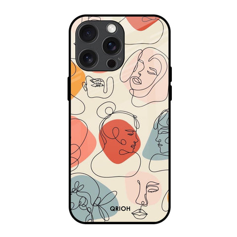 Abstract Faces Glossy Case for iPhone 15 Pro Max