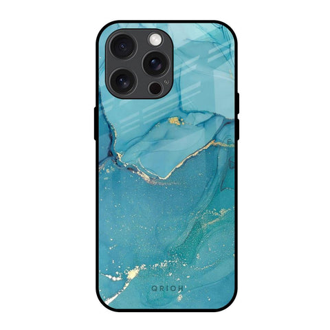 Blue Golden Glitter Glossy Case for iPhone 15 Pro Max