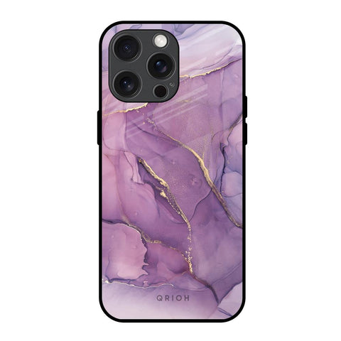 Purple Gold Marble Glossy Case for iPhone 15 Pro Max