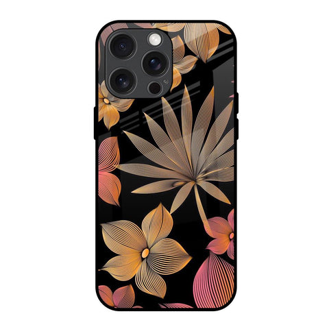 Lines Pattern Flowers Glossy Case for iPhone 15 Pro Max