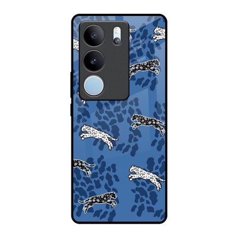 Blue Cheetah Glossy Case for Vivo V29 5G