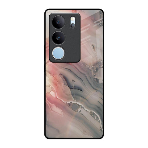 Pink And Grey Marble Glossy Case For Vivo V29 5G