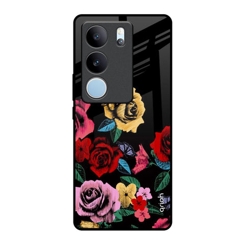 Floral Decorative Glossy Case For Vivo V29 5G