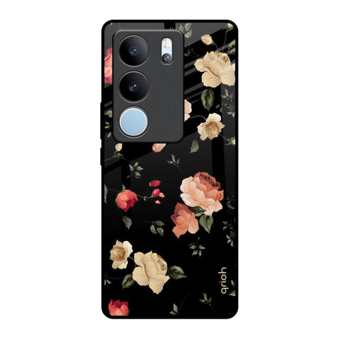 Black Spring Floral Glossy Case for Vivo V29 5G