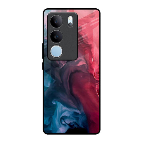 Blue & Red Smoke Glossy Case for Vivo V29 5G