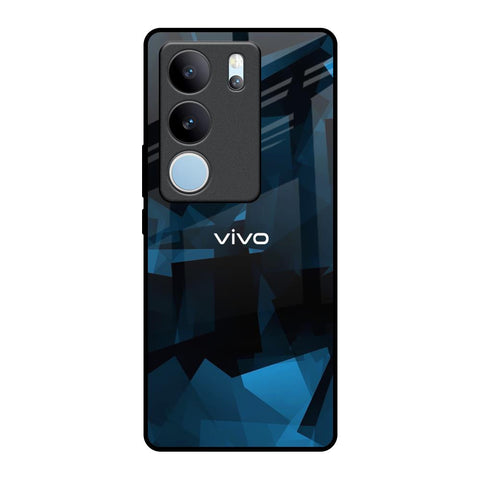 Polygonal Blue Box Glossy Case For Vivo V29 5G