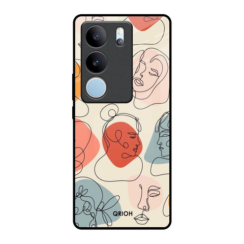 Abstract Faces Glossy Case for Vivo V29 Pro 5G