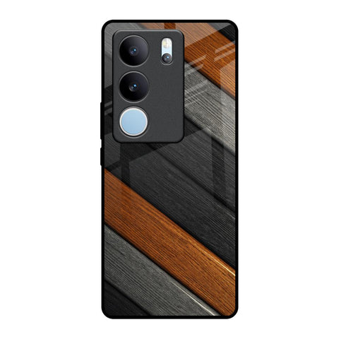 Tri Color Wood Glossy Case for Vivo V29 Pro 5G