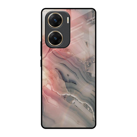 Pink And Grey Marble Glossy Case For Vivo V29e 5G