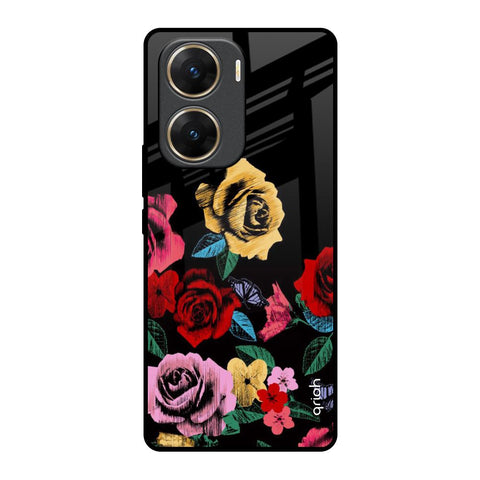 Floral Decorative Glossy Case For Vivo V29e 5G