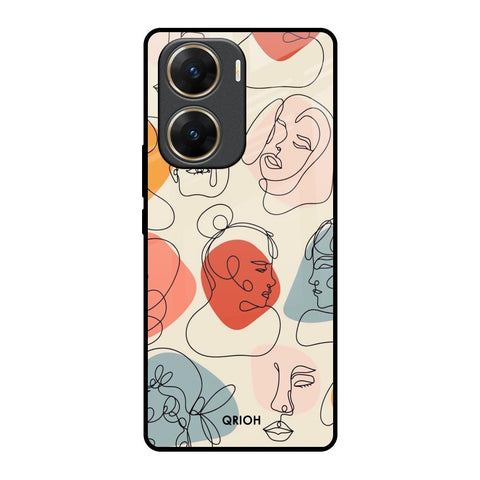 Abstract Faces Glossy Case for Vivo V29e 5G