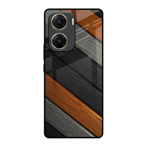 Tri Color Wood Glossy Case for Vivo V29e 5G