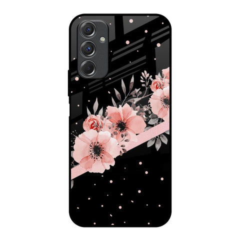 Floral Black Band Glossy Case For Samsung Galaxy F34 5G