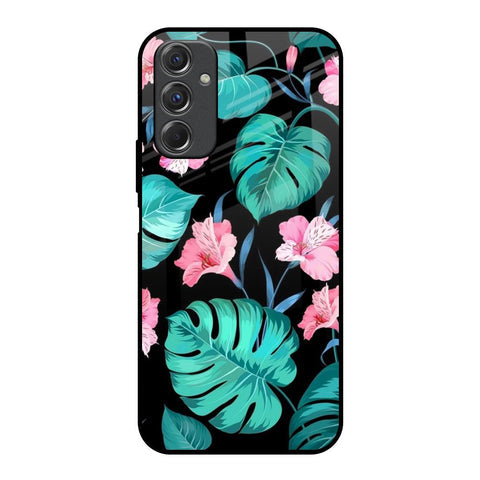 Tropical Leaves & Pink Flowers Glossy Case for Samsung Galaxy F34 5G