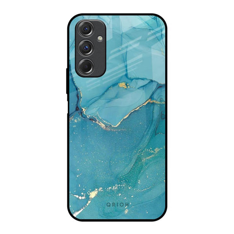 Blue Golden Glitter Glossy Case for Samsung Galaxy F34 5G