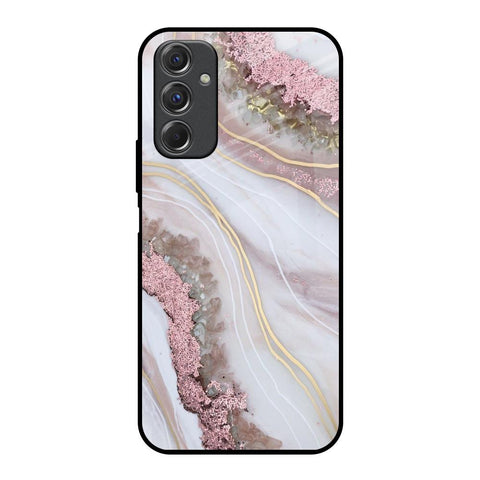 Pink & Gold Gllitter Marble Glossy Case for Samsung Galaxy F34 5G