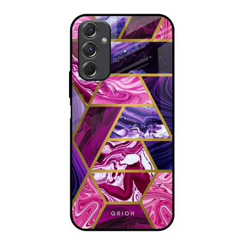 Electroplated Geometric Marble Glossy Case for Samsung Galaxy F34 5G