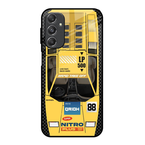 Yellow Racing Car Glossy Case for Samsung Galaxy M34 5G