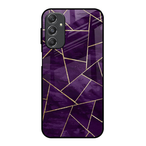 Geometric Purple Glossy Case For Samsung Galaxy M34 5G