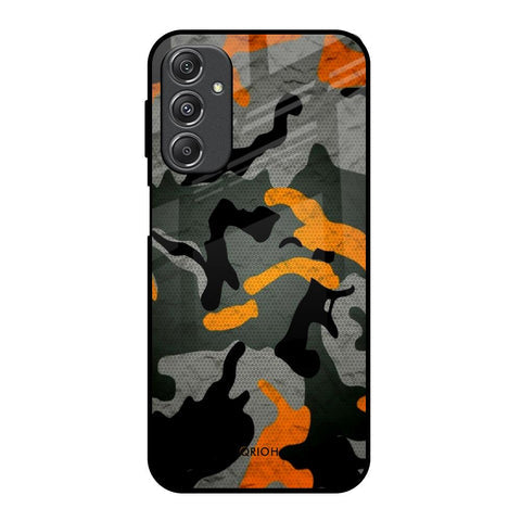 Camouflage Orange Glossy Case For Samsung Galaxy M34 5G