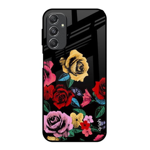 Floral Decorative Glossy Case For Samsung Galaxy M34 5G