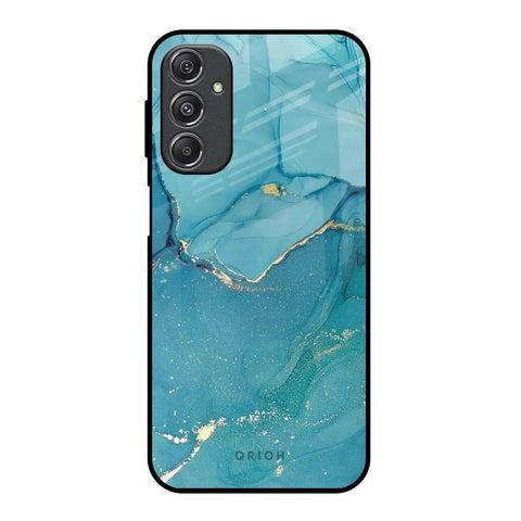 Blue Golden Glitter Glossy Case for Samsung Galaxy M34 5G