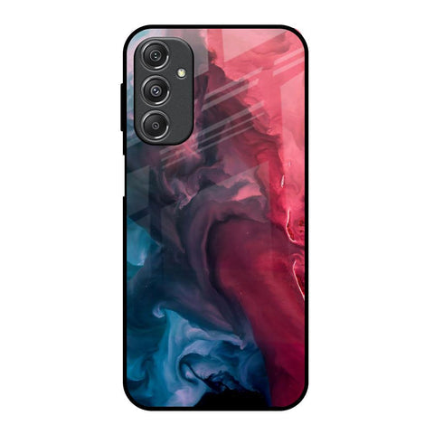 Blue & Red Smoke Glossy Case for Samsung Galaxy M34 5G