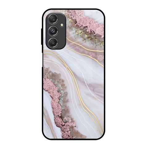 Pink & Gold Gllitter Marble Glossy Case for Samsung Galaxy M34 5G