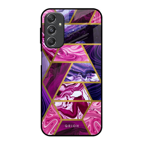 Electroplated Geometric Marble Glossy Case for Samsung Galaxy M34 5G