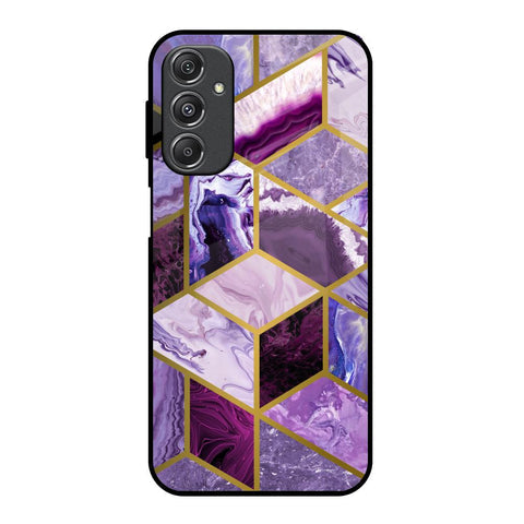Purple Rhombus Marble Glossy Case for Samsung Galaxy M34 5G