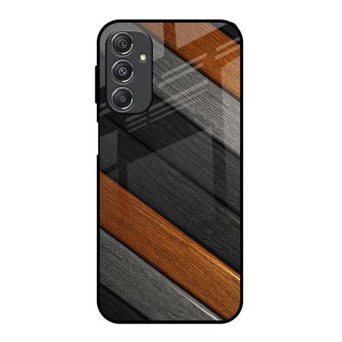 Tri Color Wood Glossy Case for Samsung Galaxy M34 5G