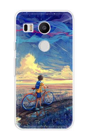 Riding Bicycle to Dreamland Soft Cover for Nexus 5x