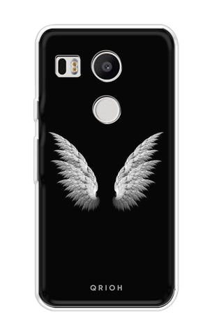 White Angel Wings Soft Cover for Nexus 5x