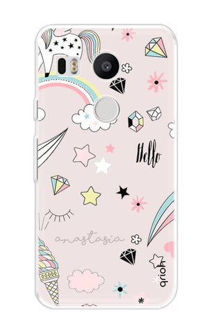 Unicorn Doodle Soft Cover For Nexus 5x
