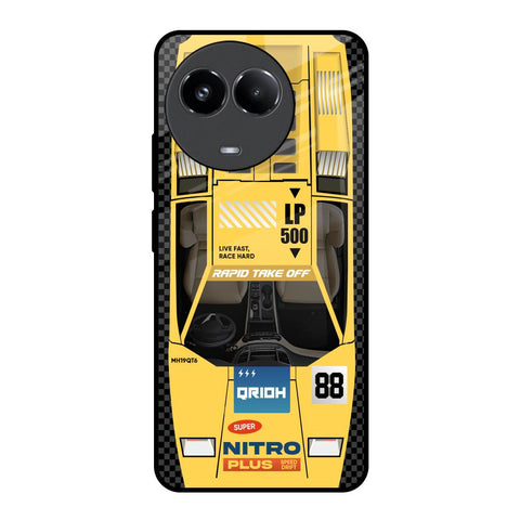 Yellow Racing Car Glossy Case for Realme 11x 5G