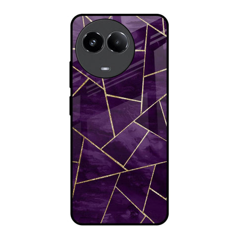 Geometric Purple Glossy Case For Realme 11x 5G