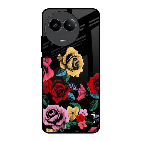 Floral Decorative Glossy Case For Realme 11x 5G