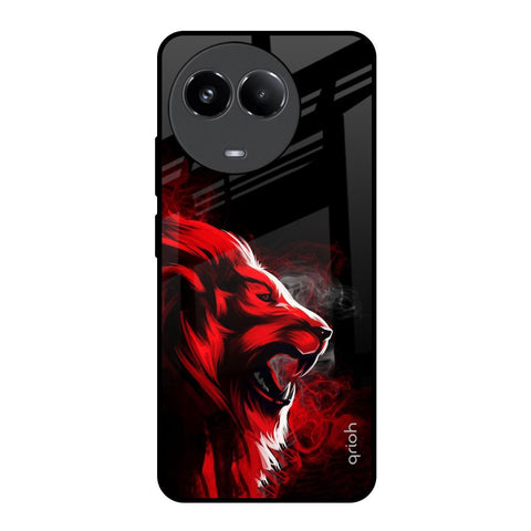 Red Angry Lion Glossy Case for Realme 11x 5G
