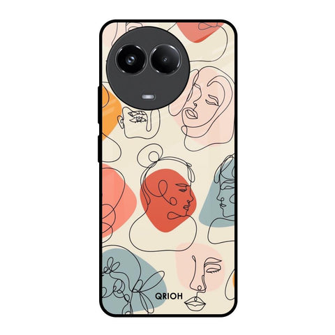 Abstract Faces Glossy Case for Realme 11x 5G
