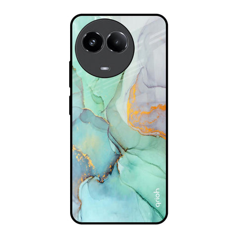 Green Marble Glossy Case for Realme 11x 5G