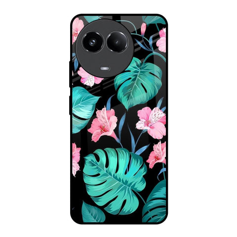 Tropical Leaves & Pink Flowers Glossy Case for Realme 11x 5G