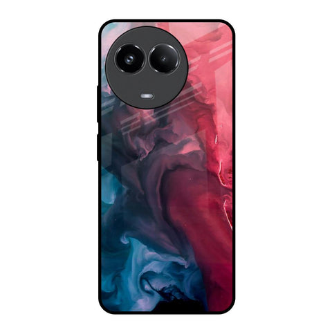 Blue & Red Smoke Glossy Case for Realme 11x 5G