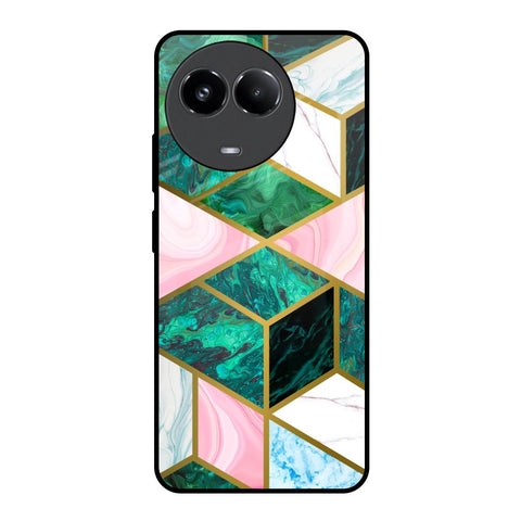 Seamless Green Marble Glossy Case for Realme 11x 5G