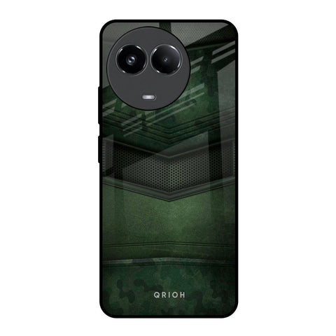 Green Leather Glossy Case for Realme 11x 5G