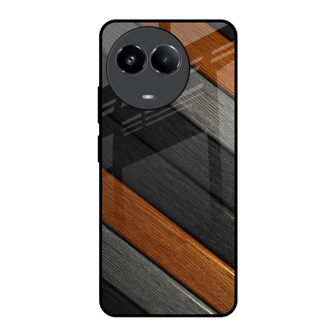 Tri Color Wood Glossy Case for Realme 11x 5G